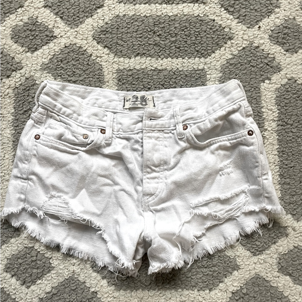 We The Free White Jean Shorts